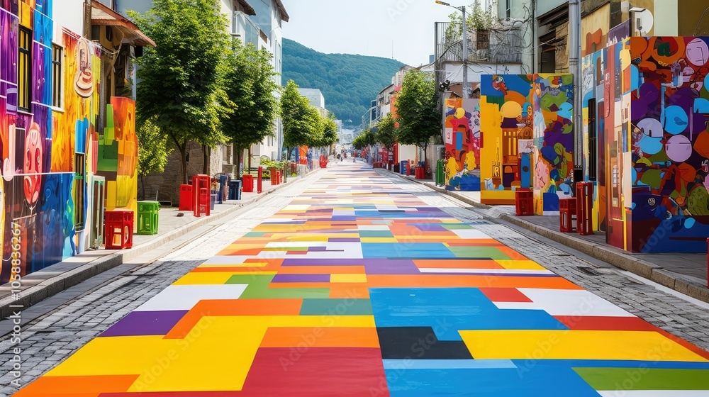 Obraz premium street road pieces