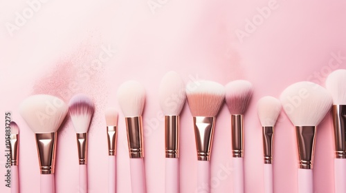 brushes pink gold