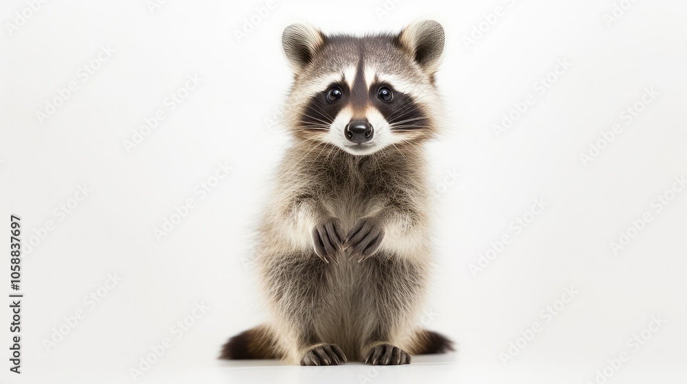Fototapeta premium mammal raccoon on white