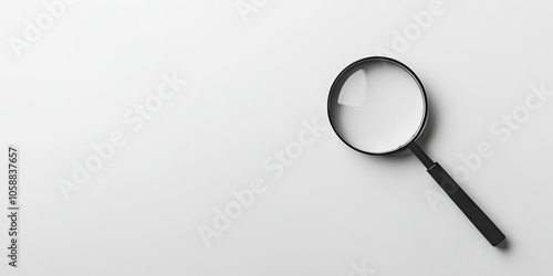 Wallpaper Mural A magnifying glass is presented alone against a white backdrop, emphasizing its features clearly. The isolated magnifying glass stands out prominently on the white surface. Torontodigital.ca