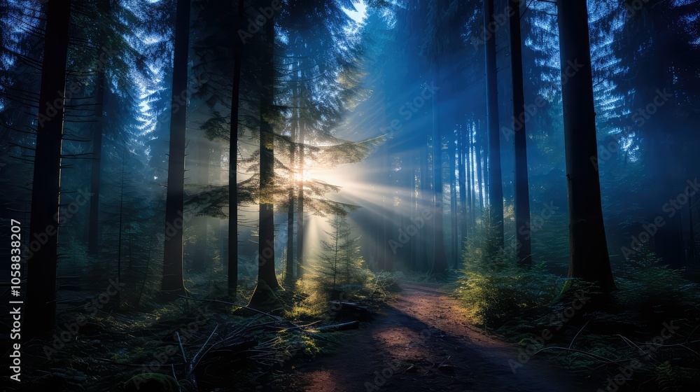 Obraz premium sun blue light flare