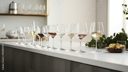 mimlist wine glasses in a row photo