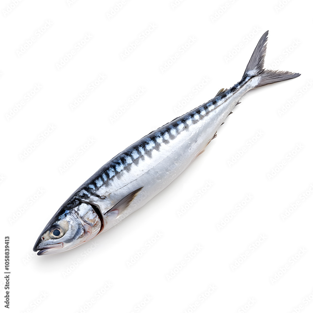 Atlantic mackerel fish top view isolated on white background Atlantic mackerel fish top view isolated on white background