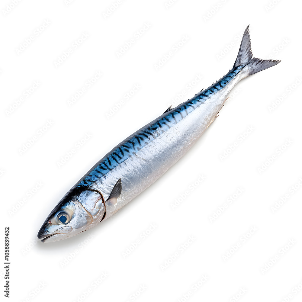 Atlantic mackerel fish top view isolated on white background Atlantic mackerel fish top view isolated on white background