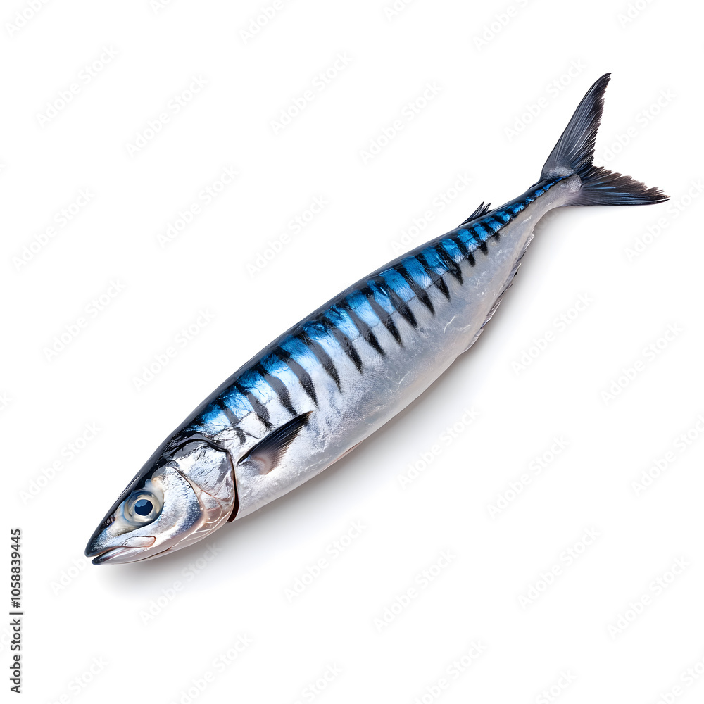 Atlantic mackerel fish top view isolated on white background Atlantic mackerel fish top view isolated on white background