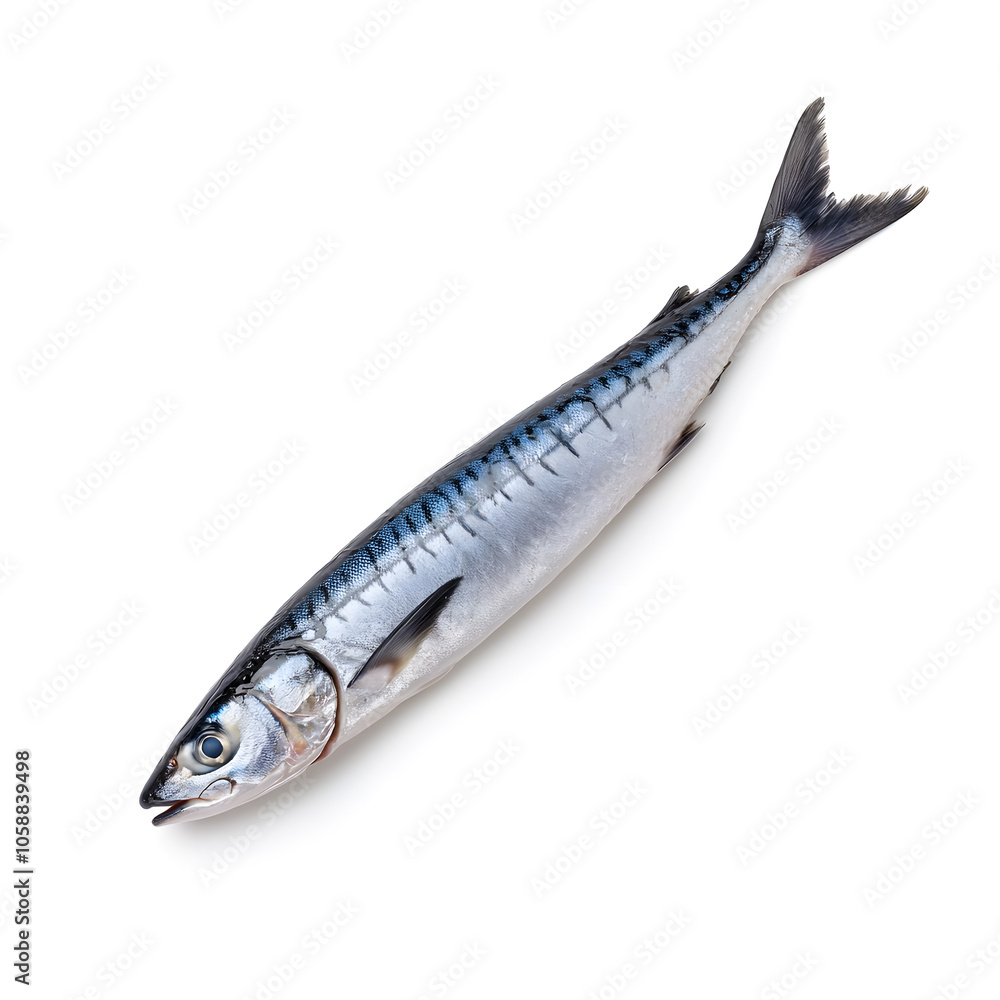 Atlantic mackerel fish top view isolated on white background Atlantic mackerel fish top view isolated on white background
