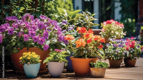 colorful potted plants