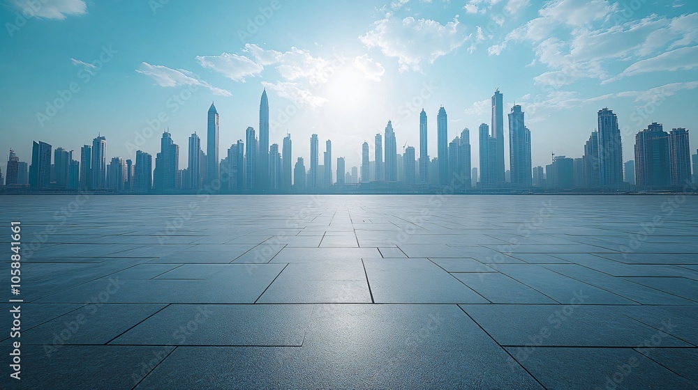 Urban Center in Manhattan and Dubai Featuring Pathways, Parking, and Road for Automotive Advertising Urban Center in Manhattan and Dubai Featuring Pathways, Parking, and Road for Automotive Advertising