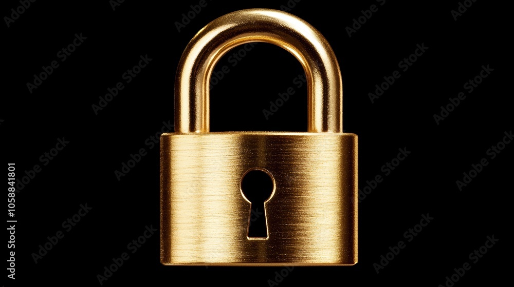 Fototapeta premium Golden Padlock Symbolizing Security and Protection