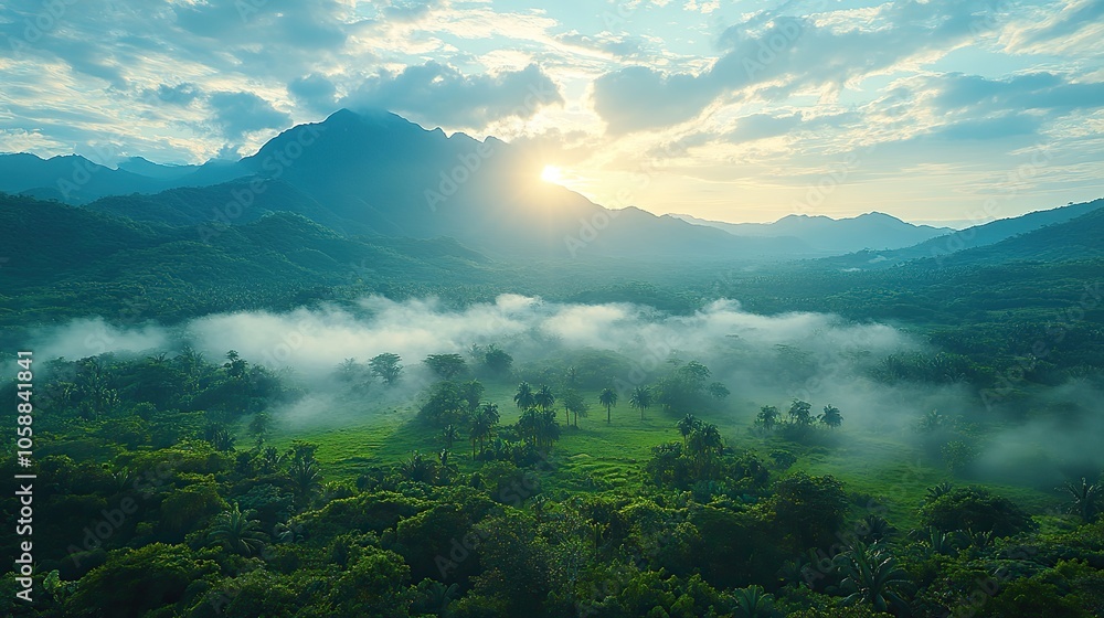 Scenic aerial landscape featuring lush greenery and serene environment Scenic aerial landscape featuring lush greenery and serene environment