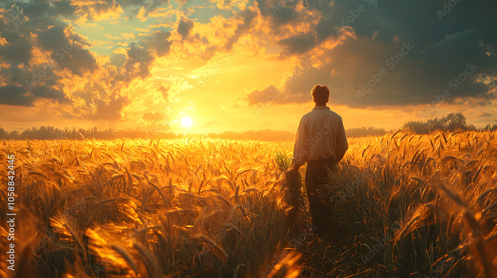 Fototapeta premium farmer in the field