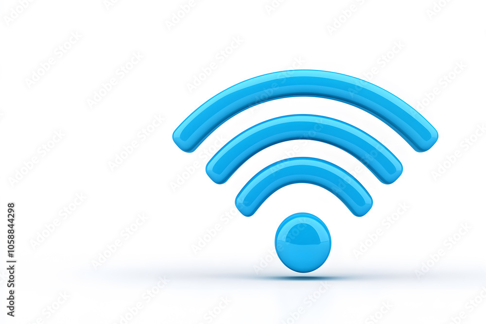 Wifi network 3d symbol, isolated on white background Wifi network 3d symbol, isolated on white background