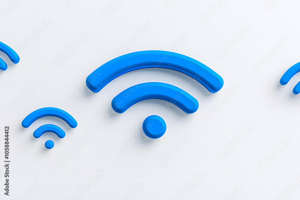 Wifi network 3d symbol, isolated on white background Wifi network 3d symbol, isolated on white background