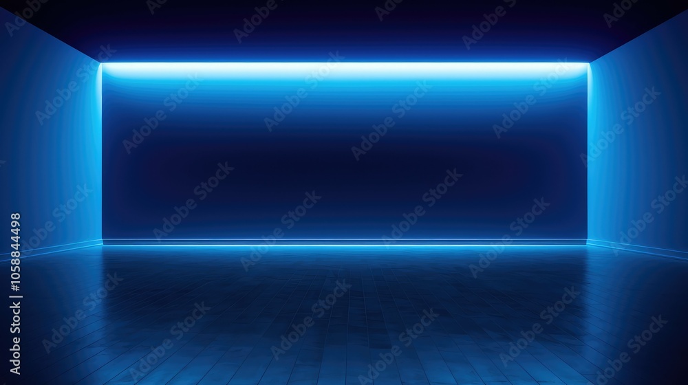Obraz premium led blue light dark background