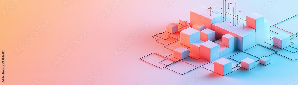 Colorful abstract geometric shapes on soft gradient background, ideal for modern design projects. Colorful abstract geometric shapes on soft gradient background, ideal for modern design projects.