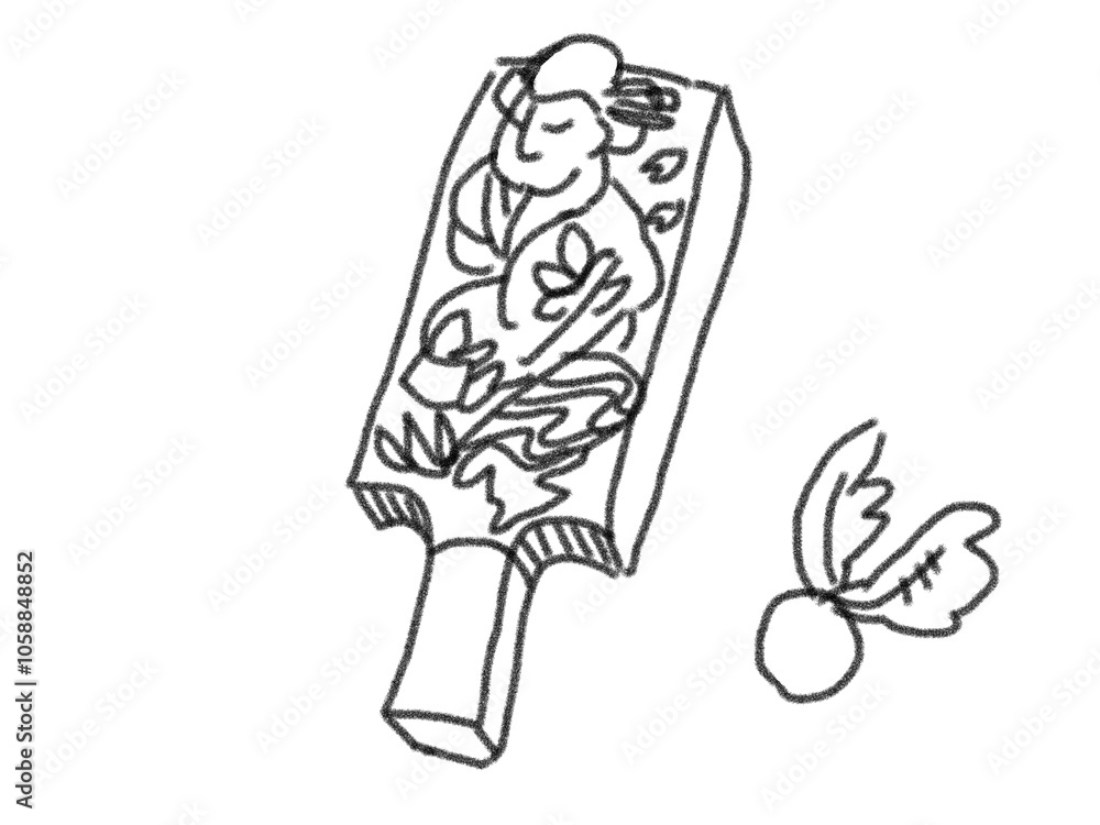 Fototapeta premium hand drawn illustration of an shuttlecock battledore