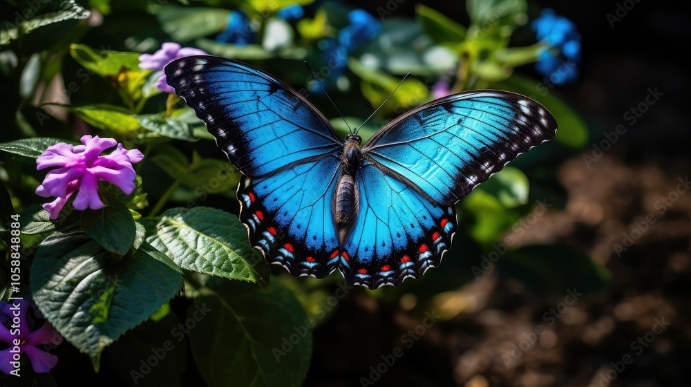 Naklejka premium up blue butterflies