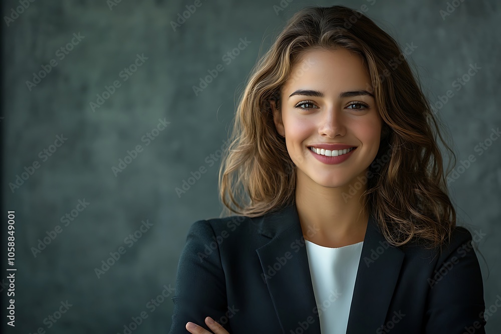 Smiling Confident Businesswoman in Blazer Smiling Confident Businesswoman in Blazer