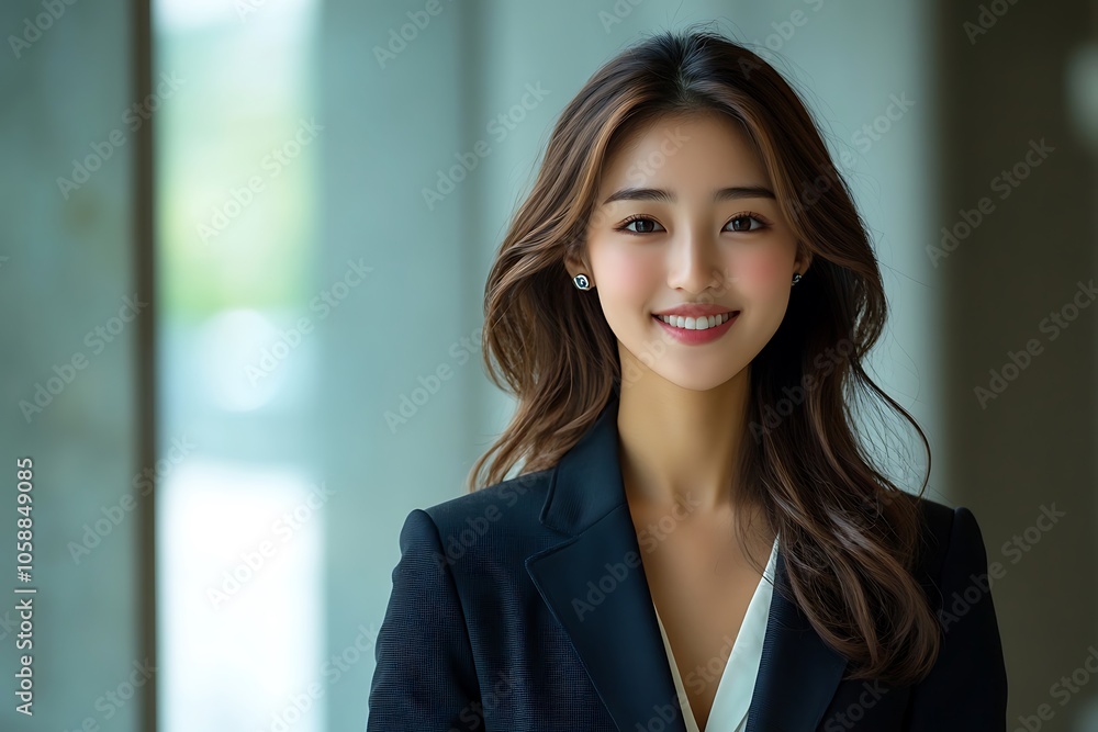 Smiling Confident Businesswoman in Corporate Attire Smiling Confident Businesswoman in Corporate Attire