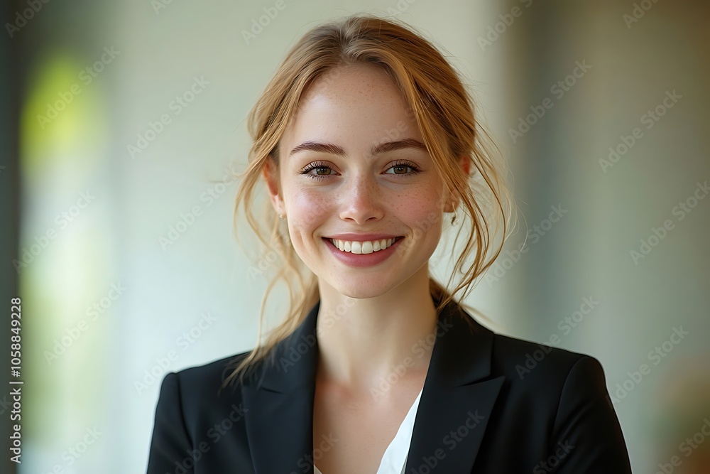 Smiling Confident Businesswoman Portrait in Studio Lighting Smiling Confident Businesswoman Portrait in Studio Lighting