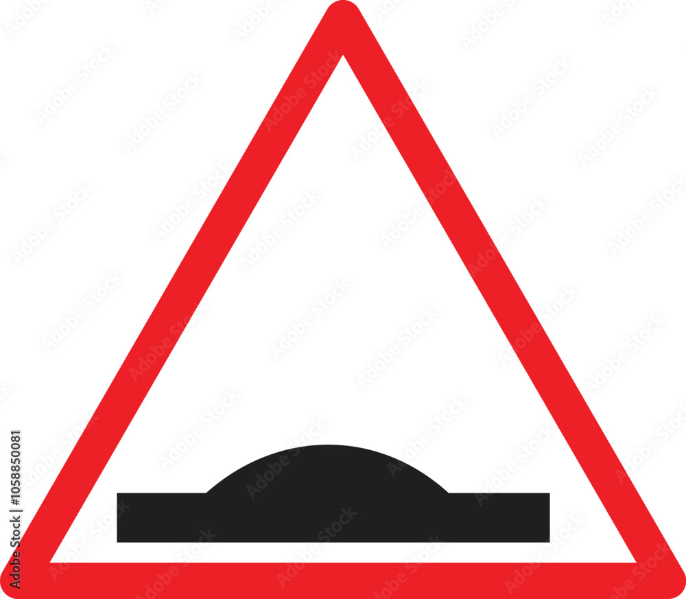 Speed bumps warning sign. Traffic sign, road sign, triangle shape, warning about a speed bump, vector Speed bumps warning sign. Traffic sign, road sign, triangle shape, warning about a speed bump, vector
