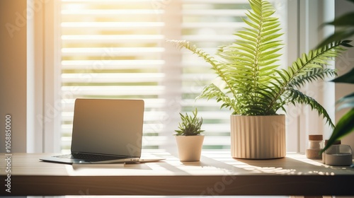 modern plants on desk