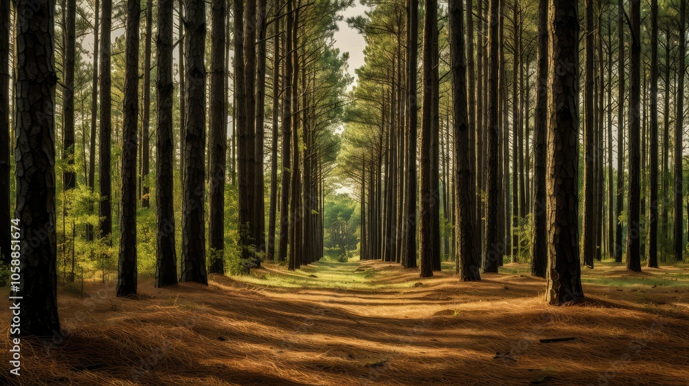 Obraz premium dense georgia pine trees