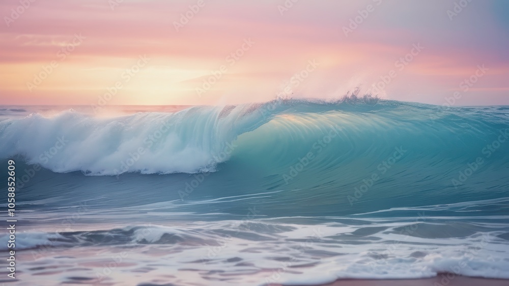 A serene ocean wave captures the beauty of nature at sunset, showcasing vibrant hues and gentle foam. Perfect for relaxing and inspiring coastal themes A serene ocean wave captures the beauty of nature at sunset, showcasing vibrant hues and gentle foam. Perfect for relaxing and inspiring coastal themes