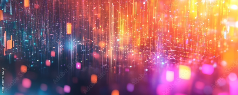 Abstract Digital Network with Blurred Lights and Lines Abstract Digital Network with Blurred Lights and Lines