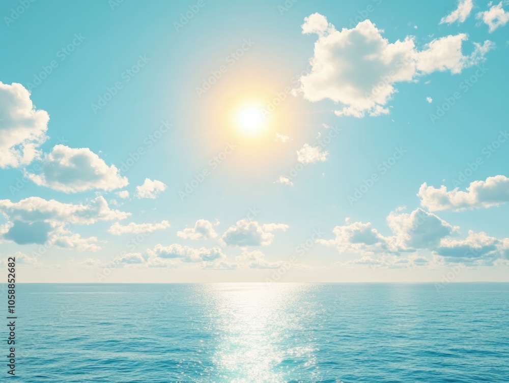 Obraz premium Ocean sunrise with clear sky