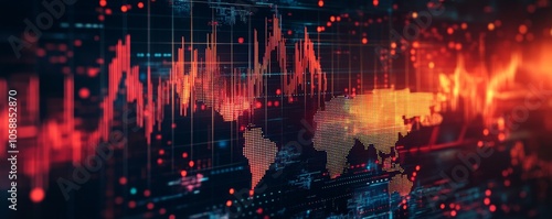 Digital World Map with Data Visualization and Code