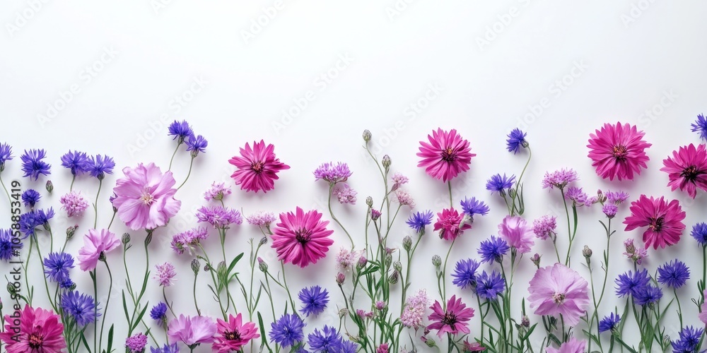 Naklejka premium Pink and Purple Flowers