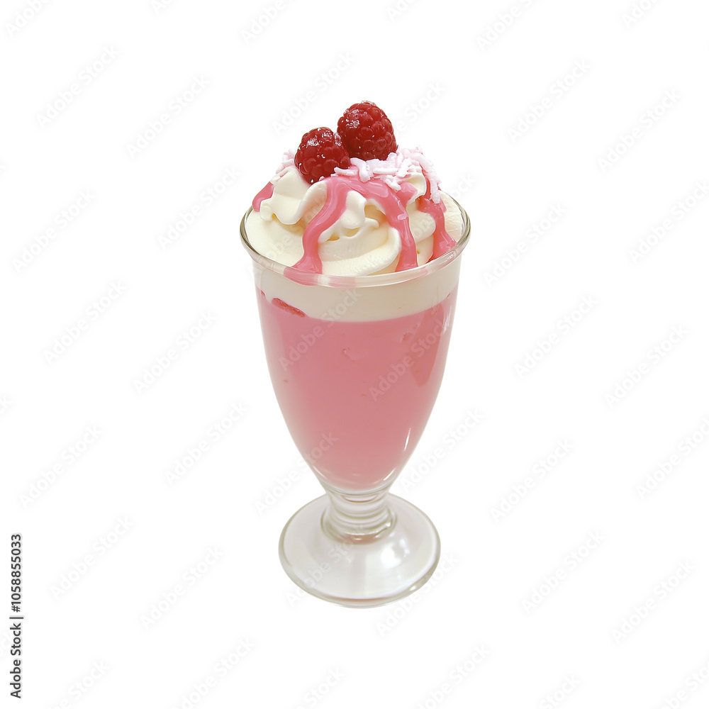 strawberry milkshake with vanilla cream strawberry milkshake with vanilla cream