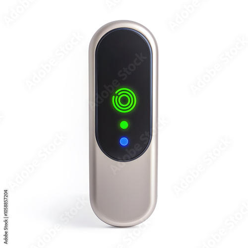 Home security technology. 3d Smart door lock with fingerprint scanner, isolated on white background