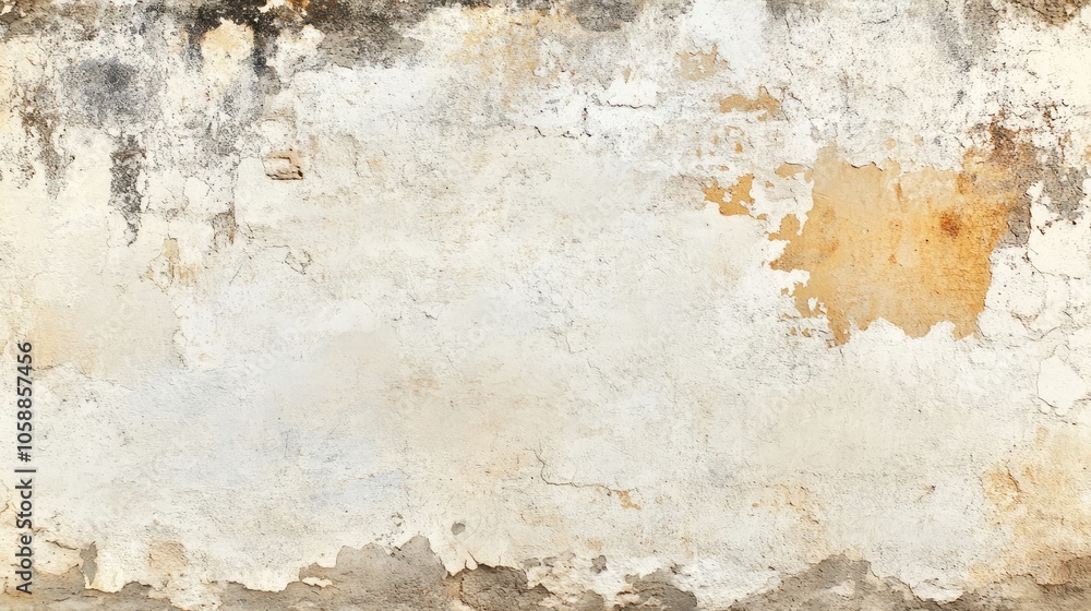 Old grungy stone cement wall in white provides a textured backdrop. This vintage-style plastered brickwork creates an ideal empty space for mockup or website design. Old grungy stone cement wall in white provides a textured backdrop. This vintage-style plastered brickwork creates an ideal empty space for mockup or website design.