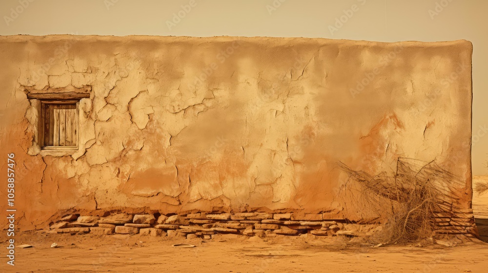 Obraz premium crumbling old adobe wall