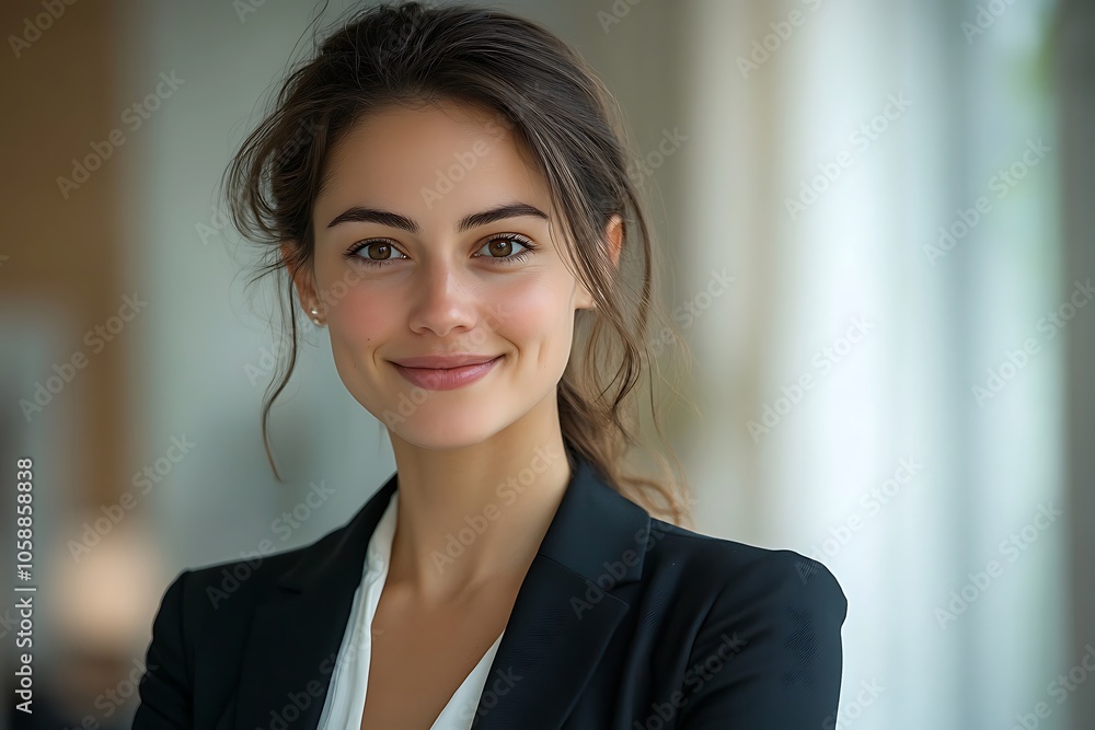 Smiling Woman in Blazer, Modern Business Headshot Smiling Woman in Blazer, Modern Business Headshot