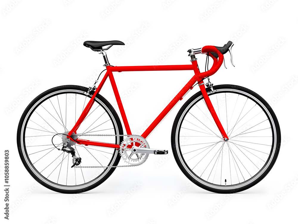 Side view racing bicycle, isolated on white background Side view racing bicycle, isolated on white background