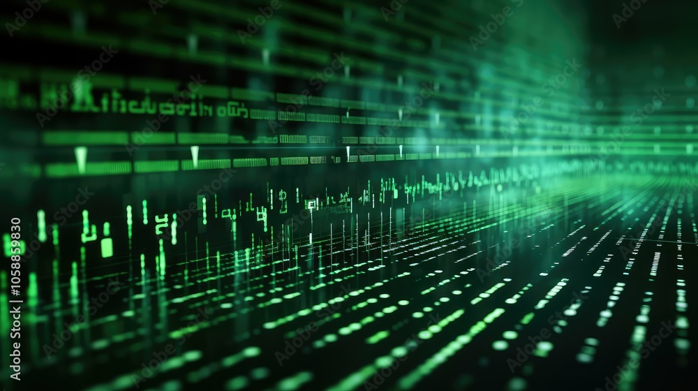 code technology background green code technology background green