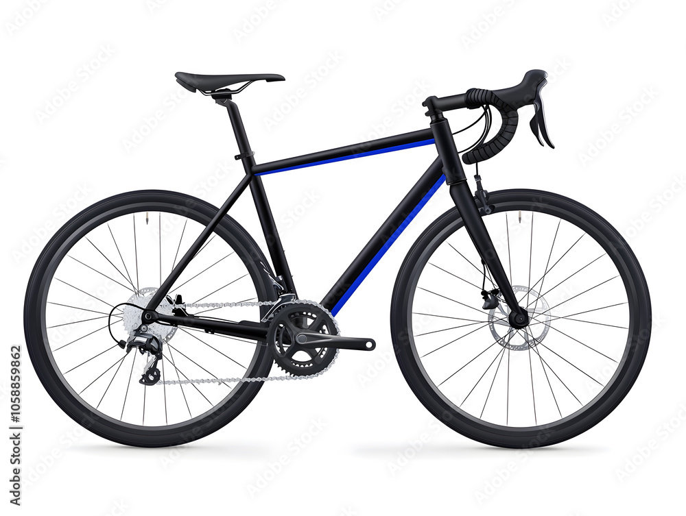 Obraz premium Side view racing bicycle, isolated on white background 