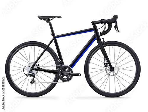 Side view racing bicycle, isolated on white background 