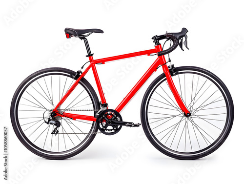 Side view racing bicycle, isolated on white background 