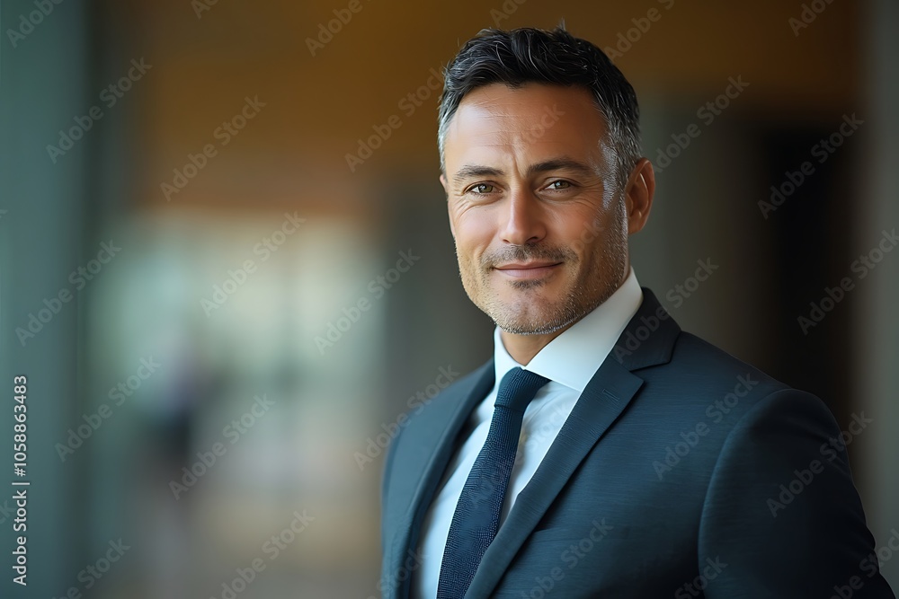Successful Businessman in Blue Suit Headshot Successful Businessman in Blue Suit Headshot