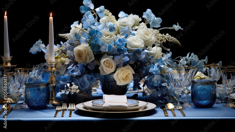 romantic blue and gold floral romantic blue and gold floral