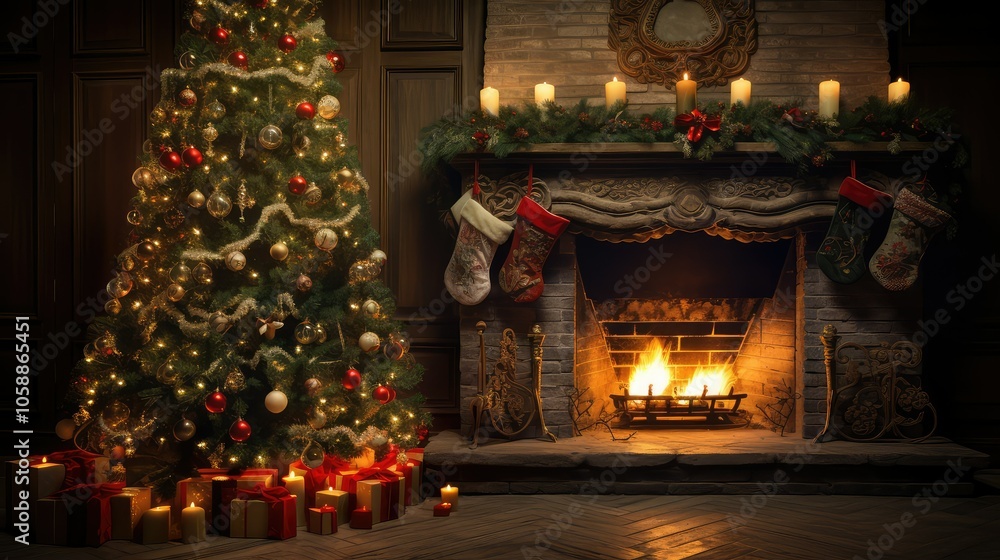 cozy christmas tree fire place cozy christmas tree fire place