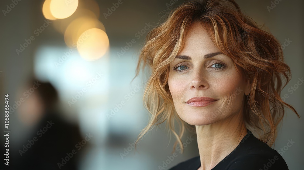 middle-aged female business executive engaging in a strategic discussion with diverse colleagues in a modern corporate office, radiating confidence and leadership amidst teamwork middle-aged female business executive engaging in a strategic discussion with diverse colleagues in a modern corporate office, radiating confidence and leadership amidst teamwork