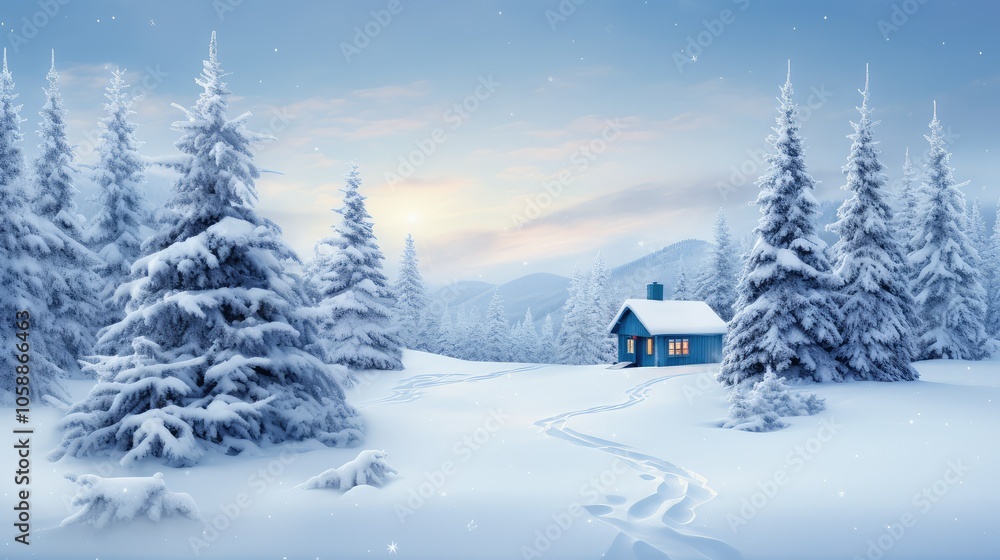 snowy holiday card blue snowy holiday card blue