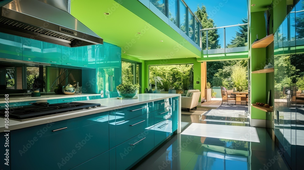 Fototapeta premium innovation blue green technology