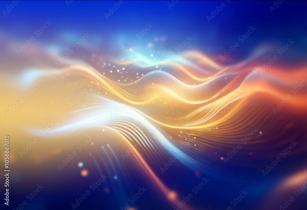 Abstract blue and orange flowing lines in motion. Abstract blue and orange flowing lines in motion.