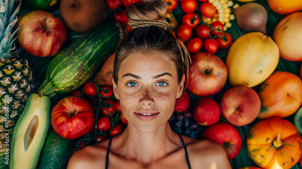 Fototapeta premium She chooses healthy food as her lifestyle!